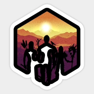 Cooles Fantasy D20 Group Silhouette RPG Sticker